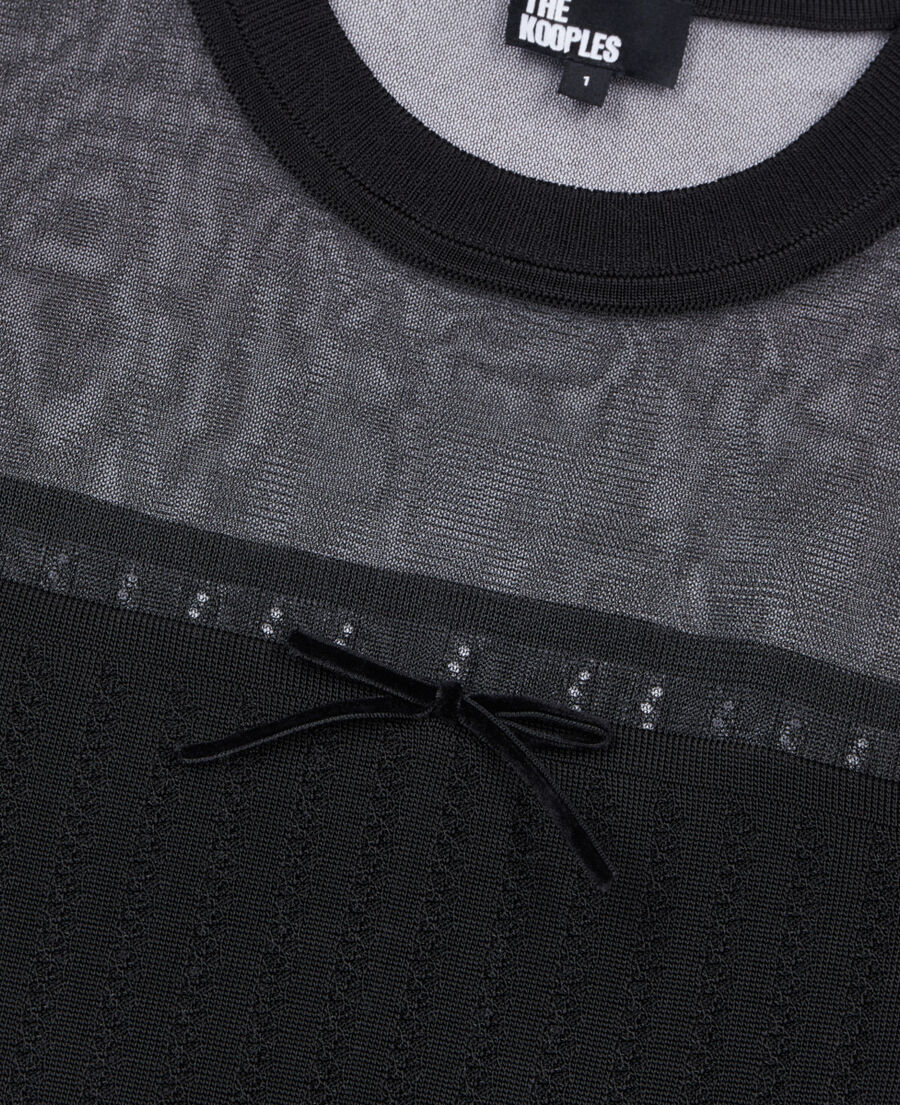 The Kooples WOMEN BLACK black openwork sweater