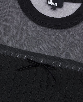 The Kooples WOMEN BLACK black openwork sweater