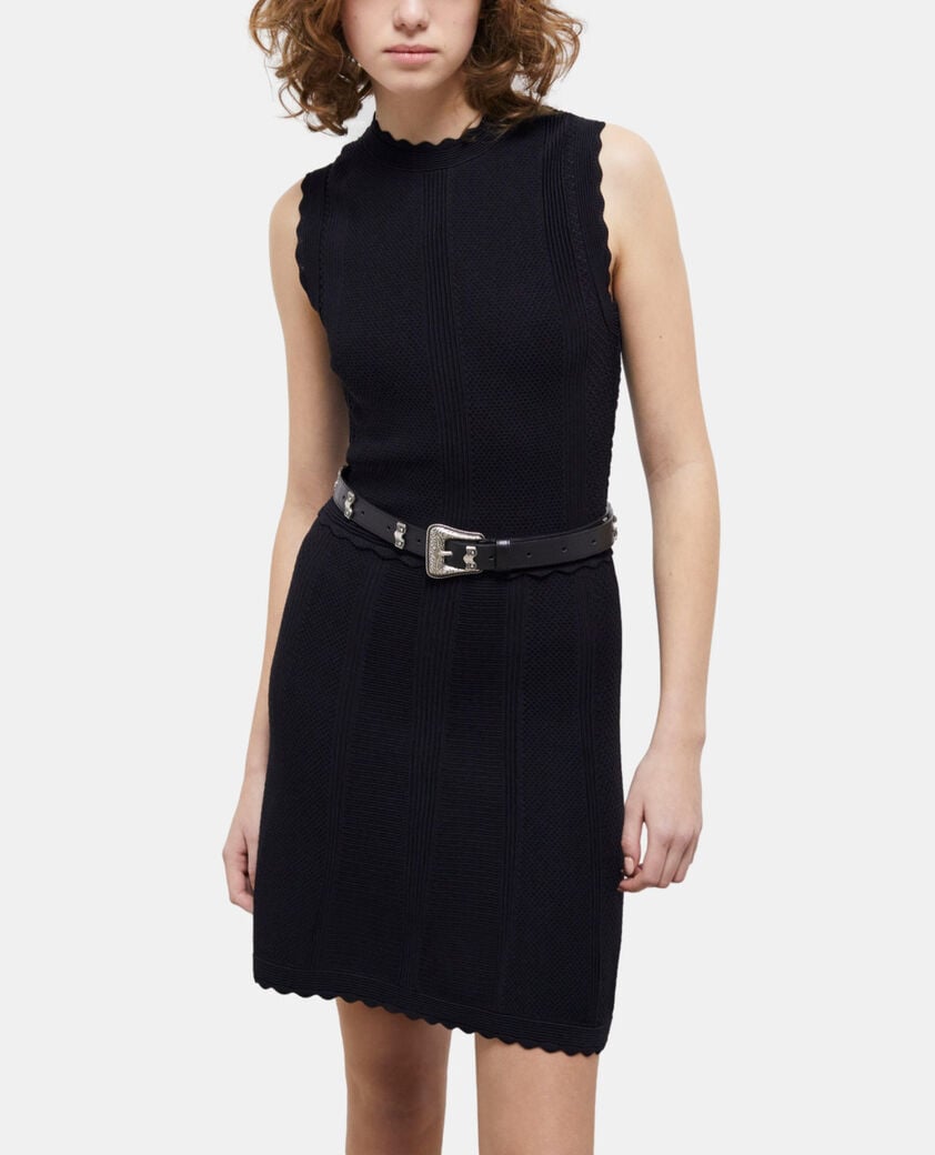 The Kooples WOMEN BLACK short black knit dress