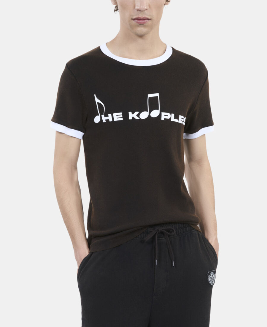 The Kooples MEN BLACK WASHED black serigraphy t-shirt