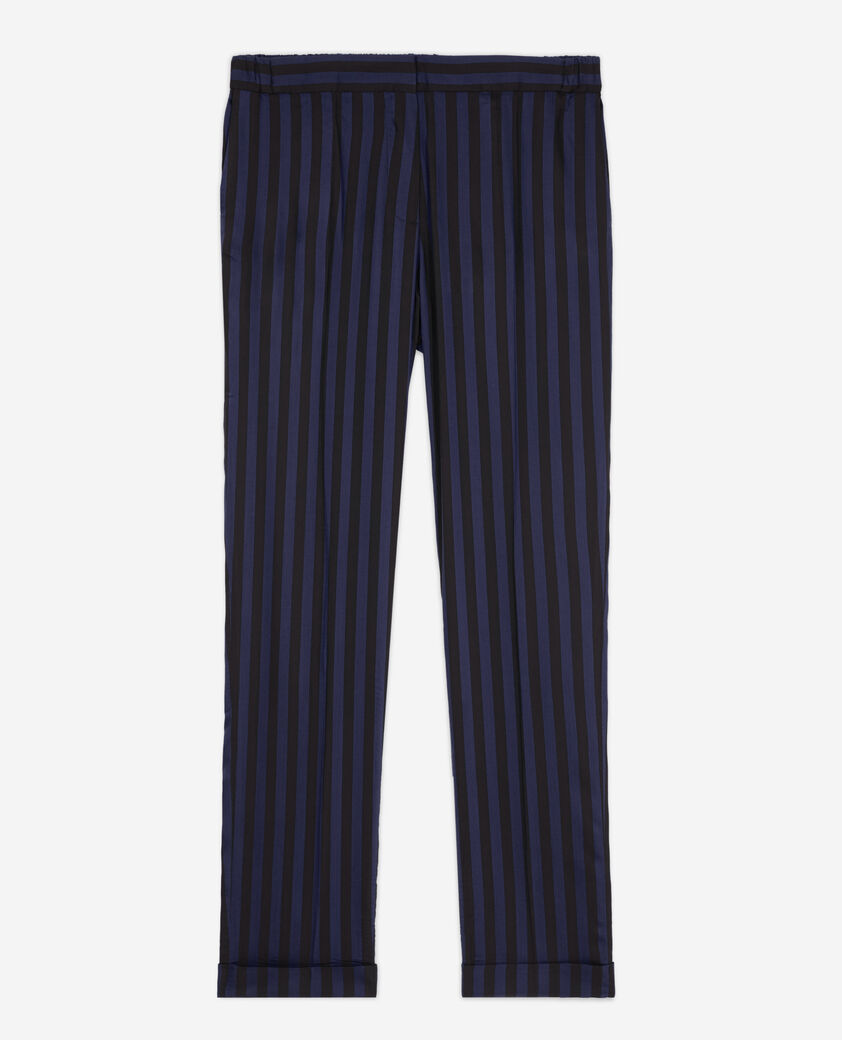 The Kooples F BLACK NAVY straight-cut striped pants