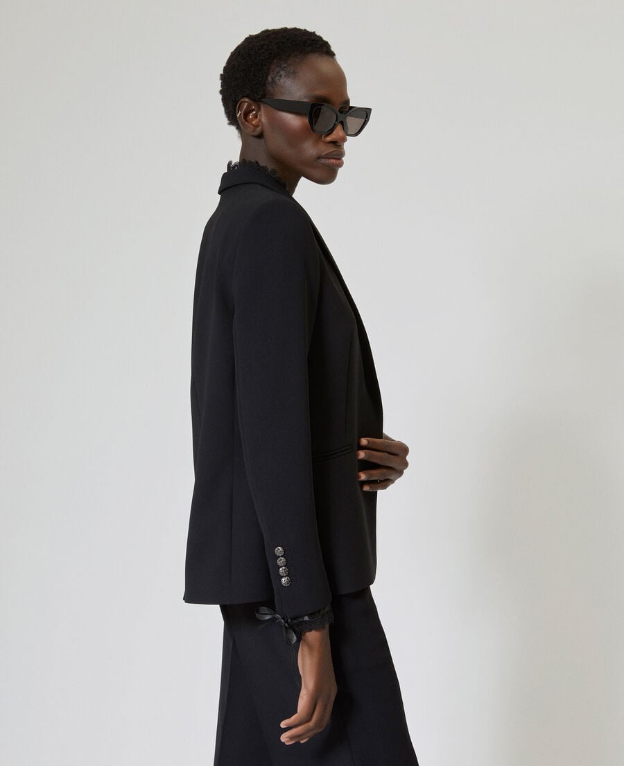 The Kooples WOMEN BLACK suit jacket with black lace band