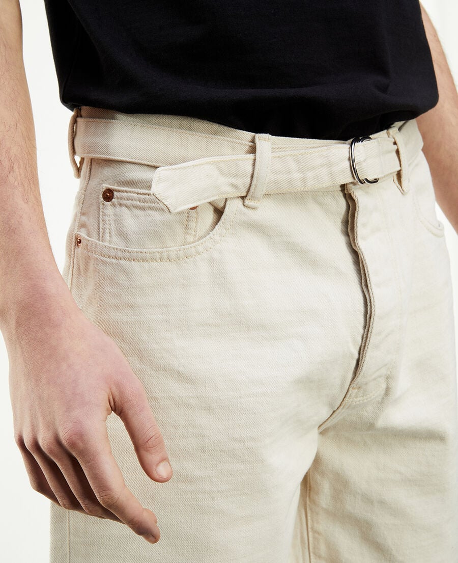 The Kooples H NATURAL off-white denim shorts with pockets