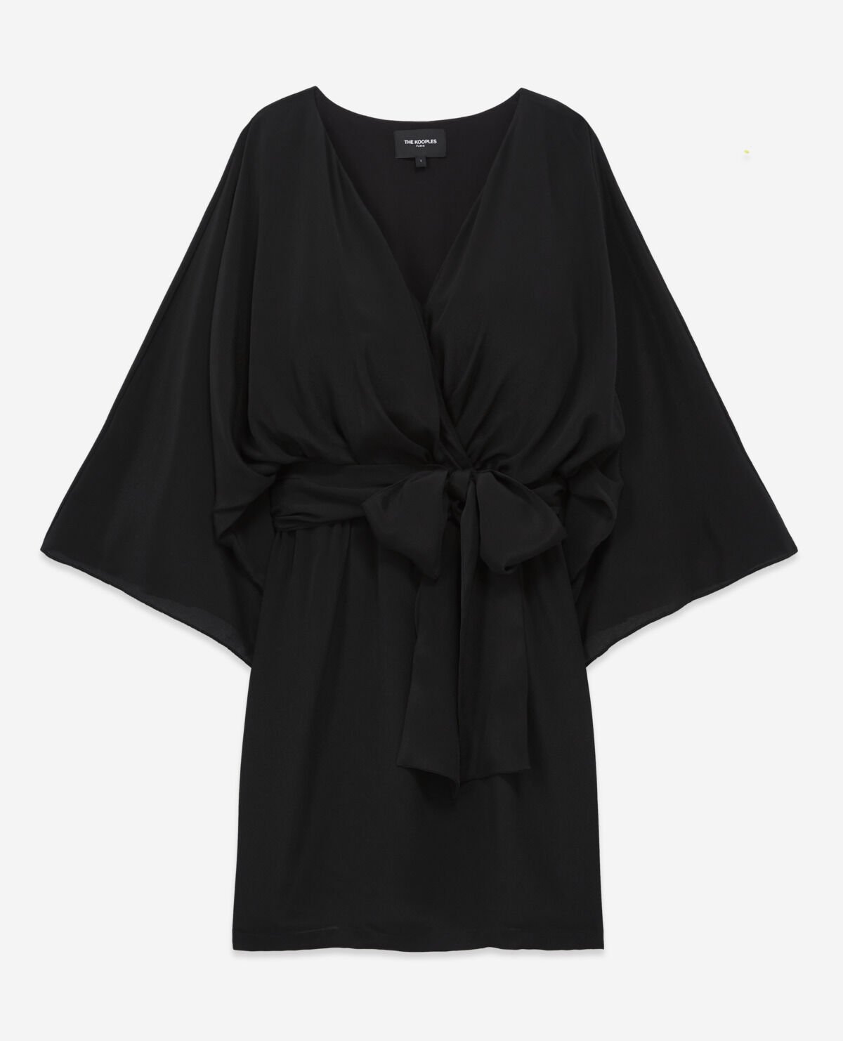 Short belted kimono dress in silk viscose The Kooples