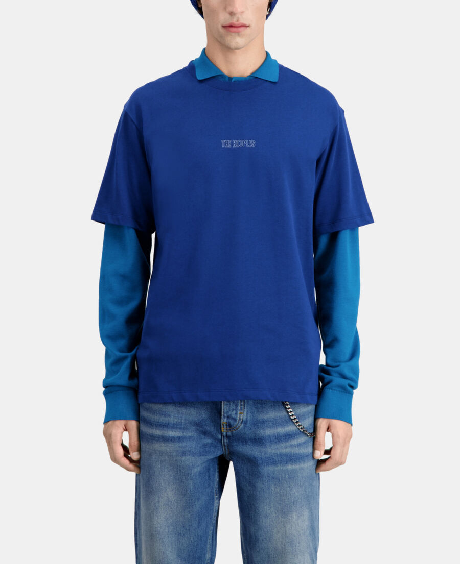 t-shirt homme bleu vif avec logo