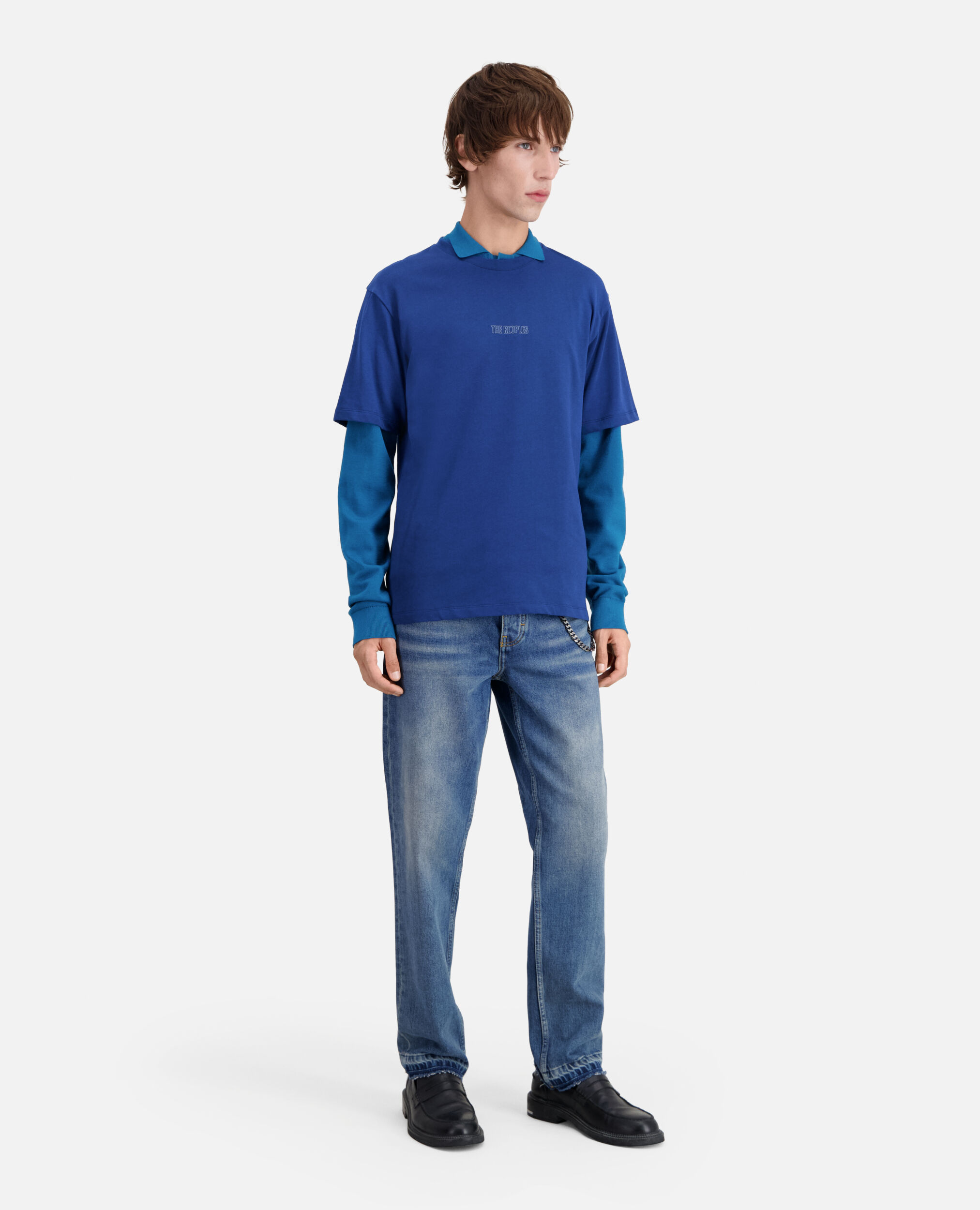 T-shirt Homme bleu vif avec logo, ROYAL BLUE - DARK NAVY, hi-res image number null