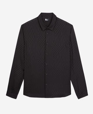 The Kooples HOMME BLACK chemise noire jacquard géometrique