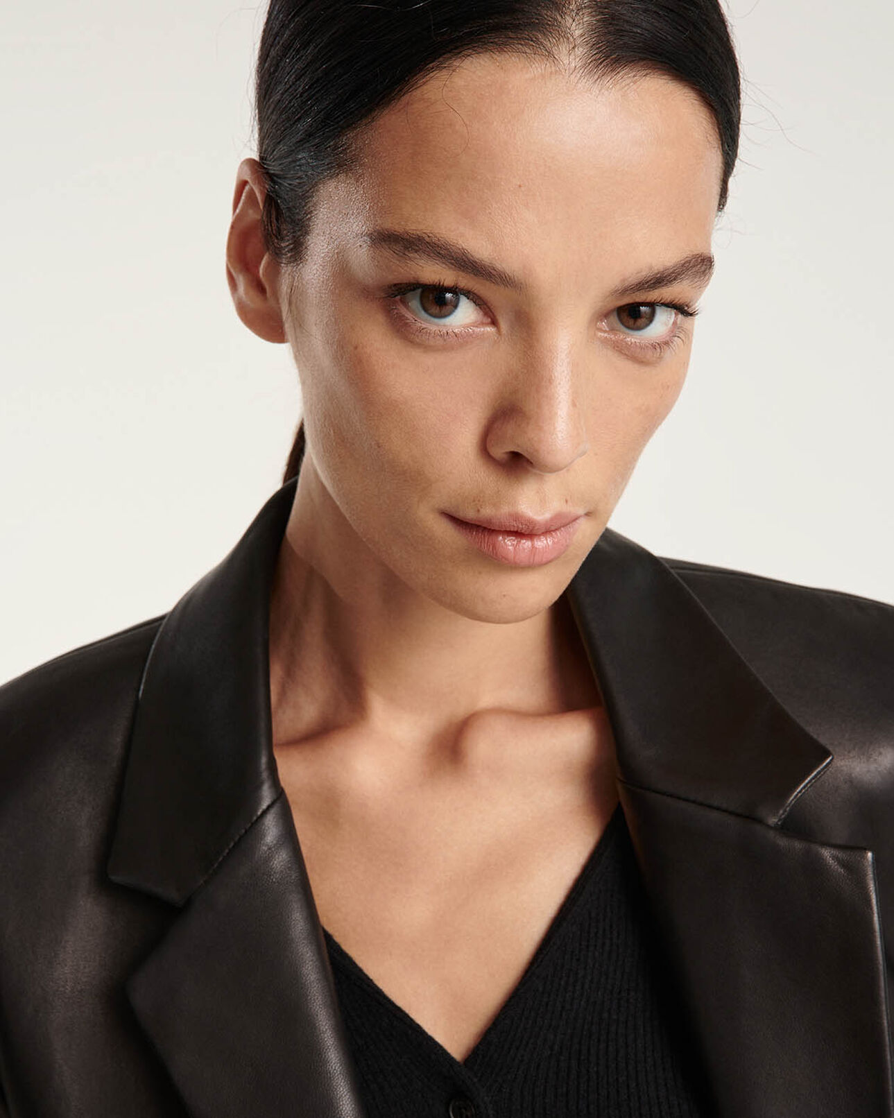 The Kooples DAMEN BLACK lederjacke schwarz locker jackenstil