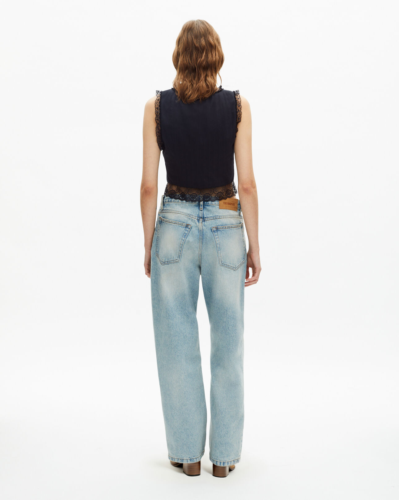 The Kooples WOMEN BLACK black lace-up top