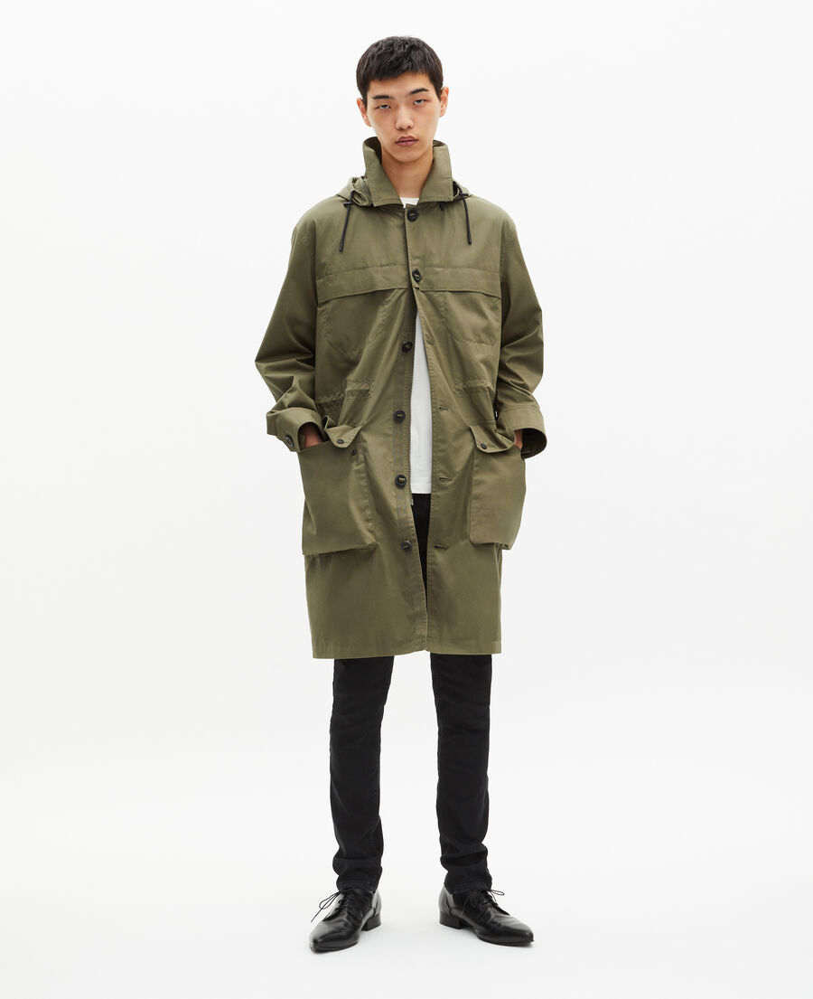 The Kooples HOMME KAKI parka à capuche kaki