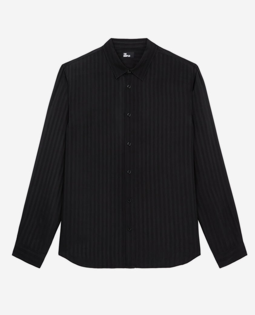 The Kooples H BLACK black striped shirt with classic collar