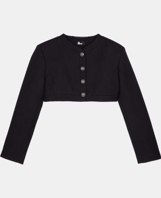 The Kooples F BLACK black wool and cotton jacket