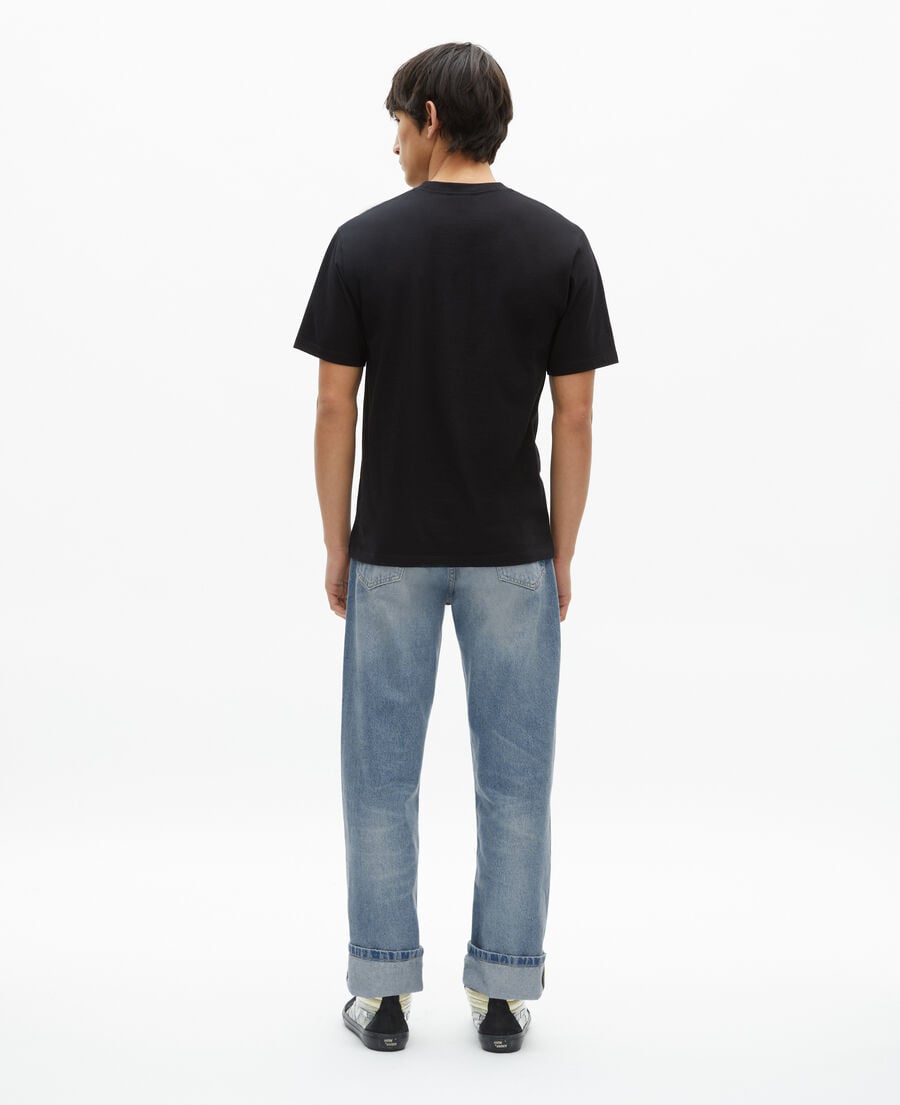 The Kooples MEN BLACK t-shirt with black flocking