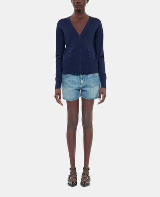 The Kooples WOMEN NAVY navy blue wool cardigan