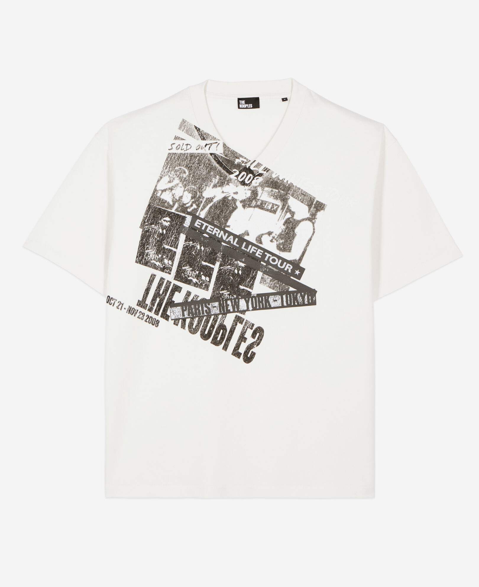 The Kooples HERREN ECRU ecrufarbenes t-shirt „eternal life tour“