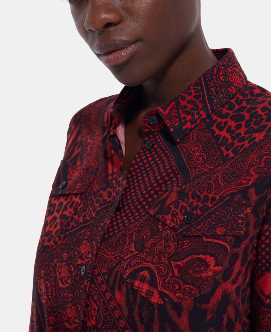 The Kooples F RED / BLACK printed shirt
