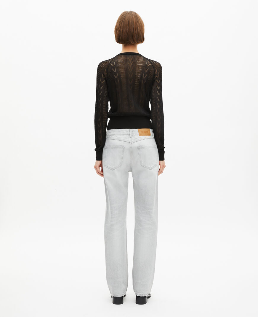 The Kooples F GREY light grey straight jeans
