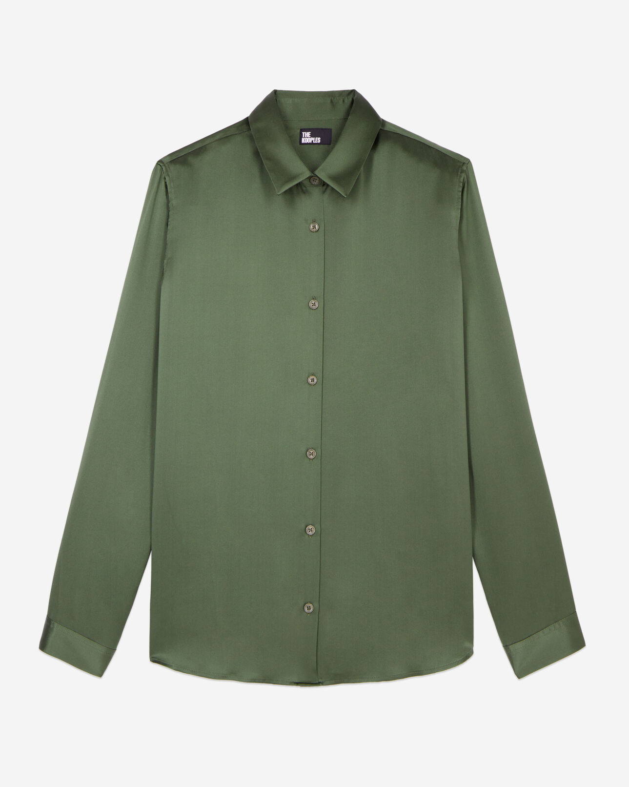 The Kooples FEMME KAKI chemise en soie kaki