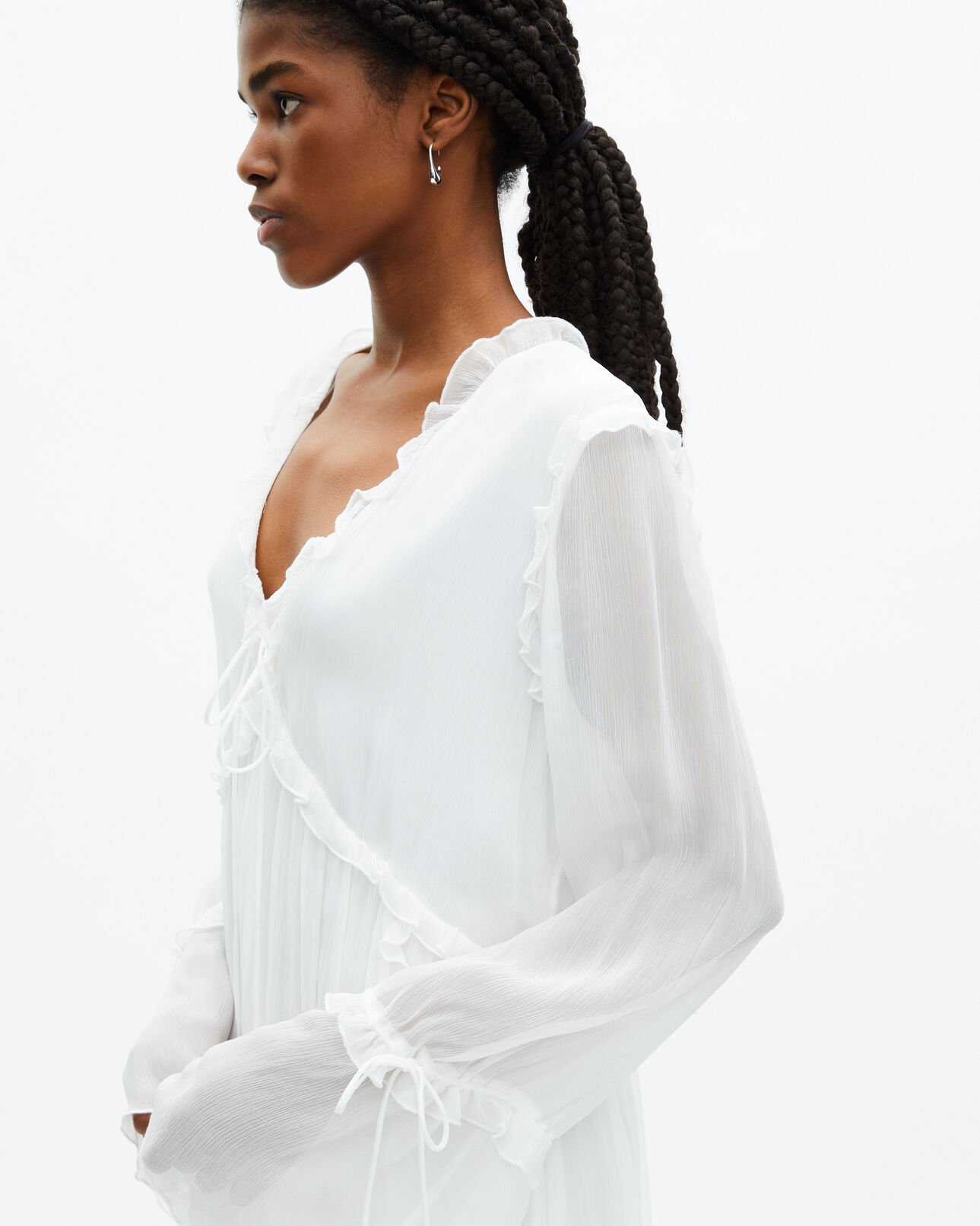 The Kooples FEMME ECRU robe courte avec volants écru