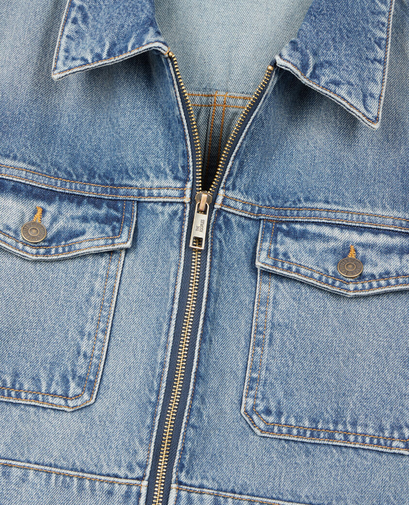 The Kooples HOMME MEDIUM BLUE blouson en denim bleu