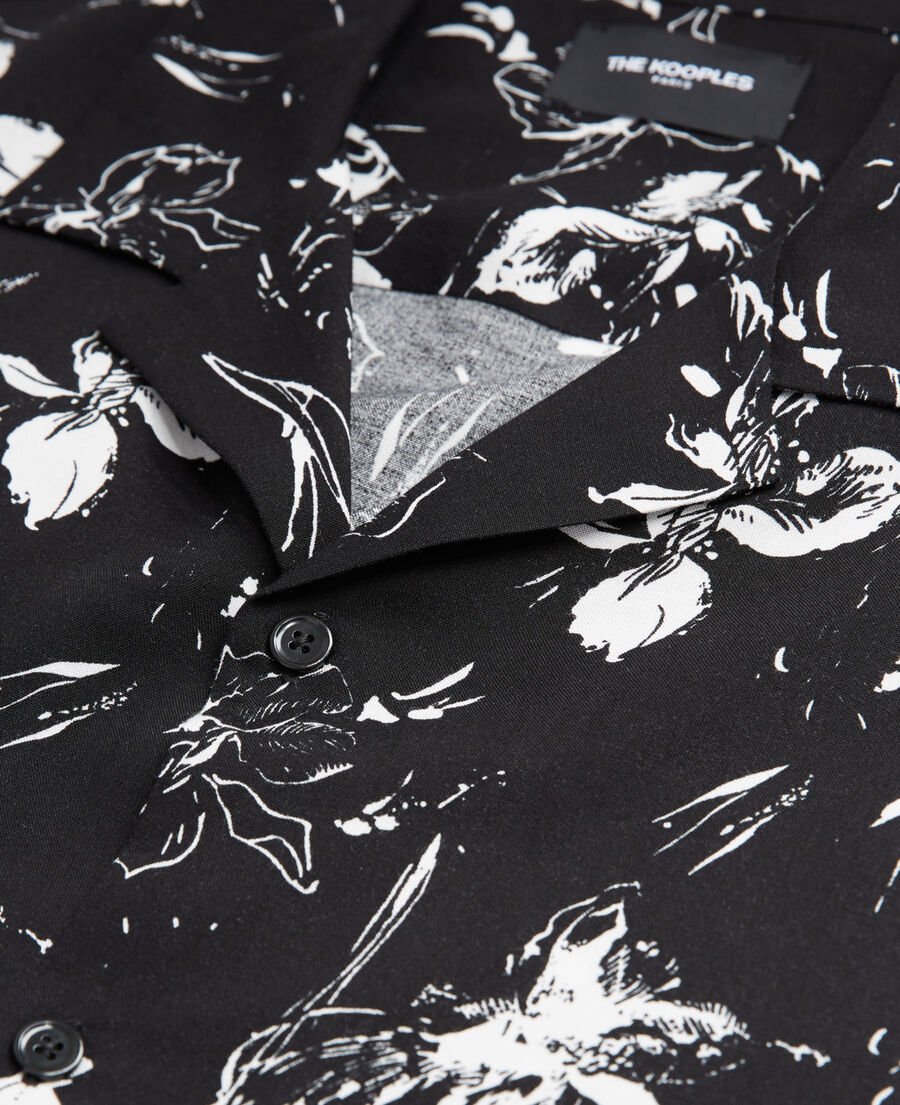 black shirt with shark collar