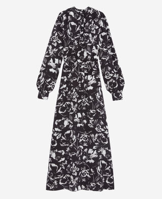 The Kooples WOMEN BLACK WHITE long printed dress