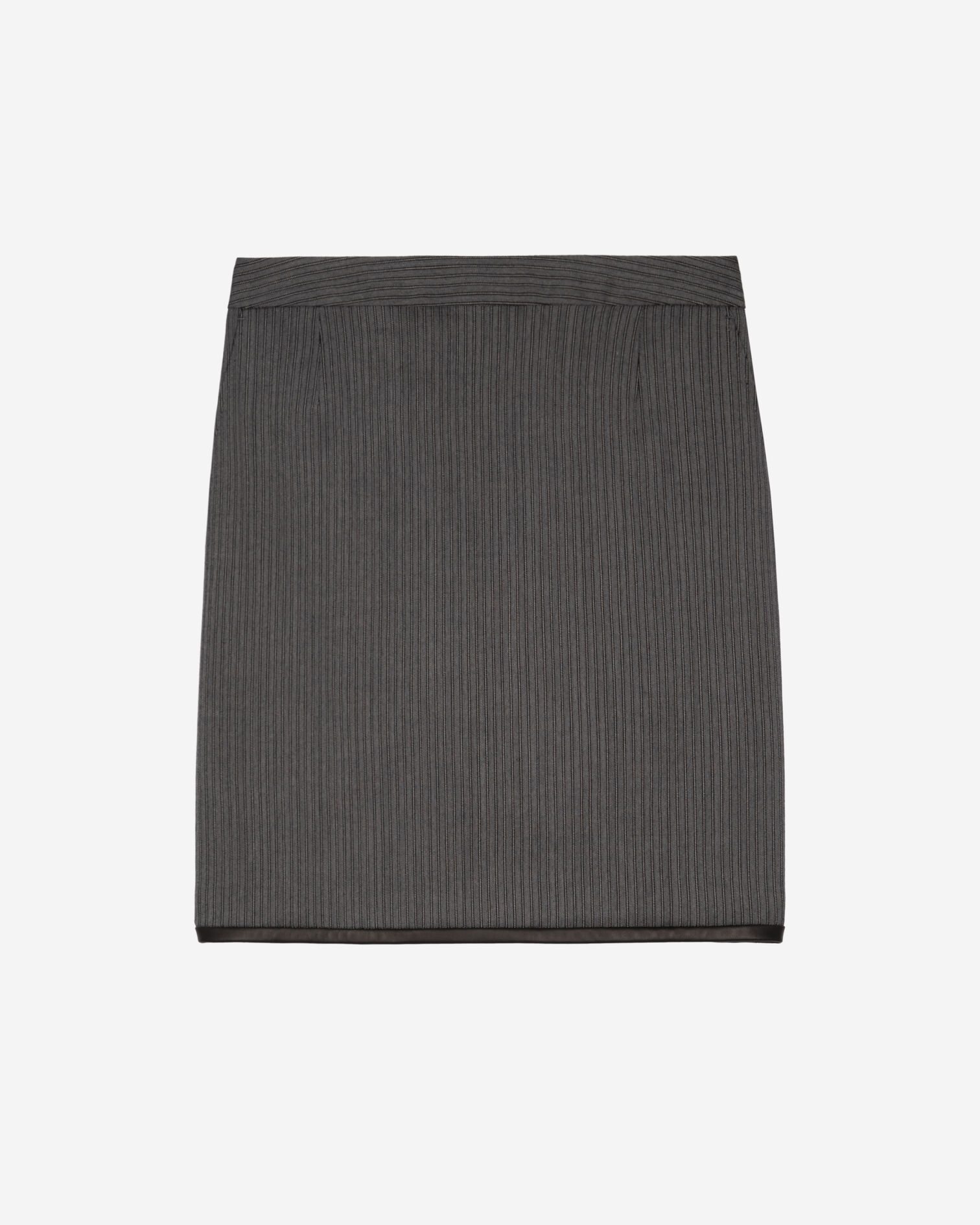 Short gray striped skirt, DARK GREY, hi-res image number null