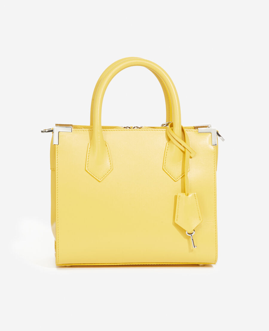 bolso mediano piel lisa amarillo pastel ming