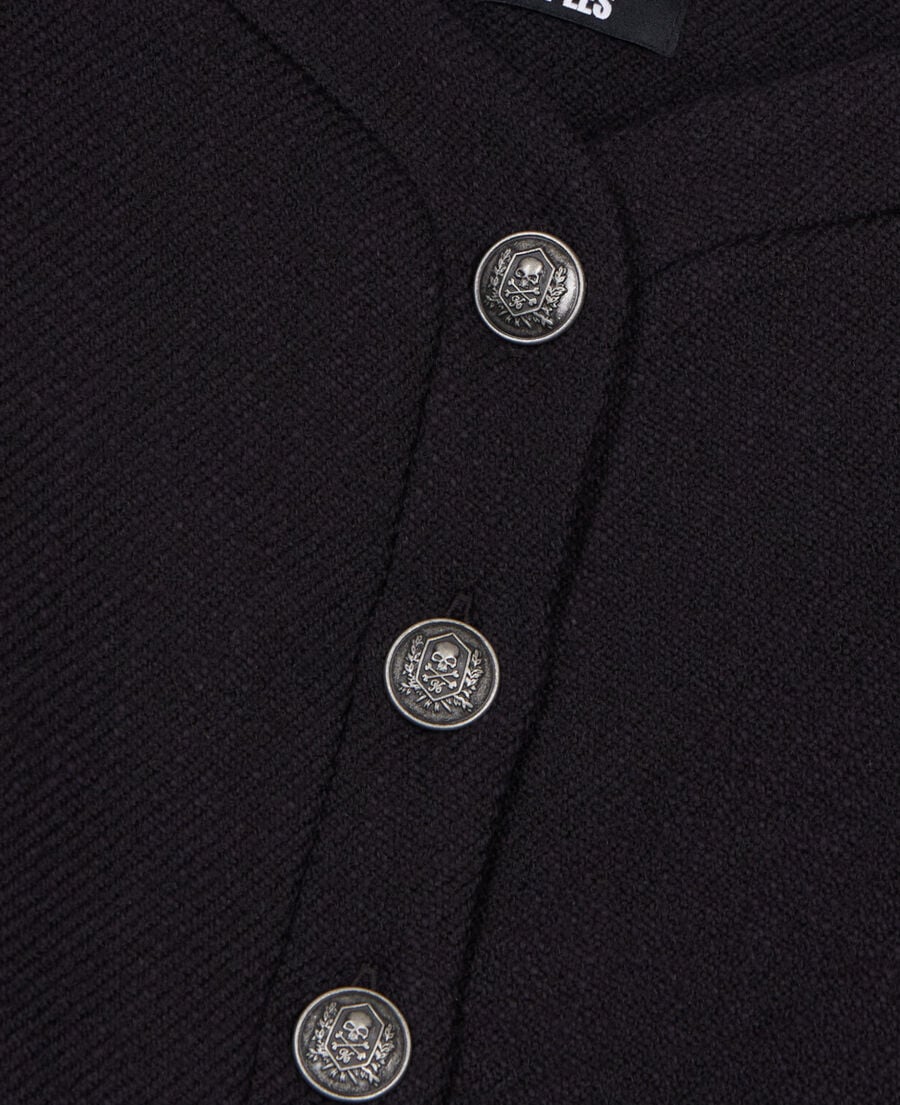 The Kooples WOMEN BLACK black wool and cotton jacket