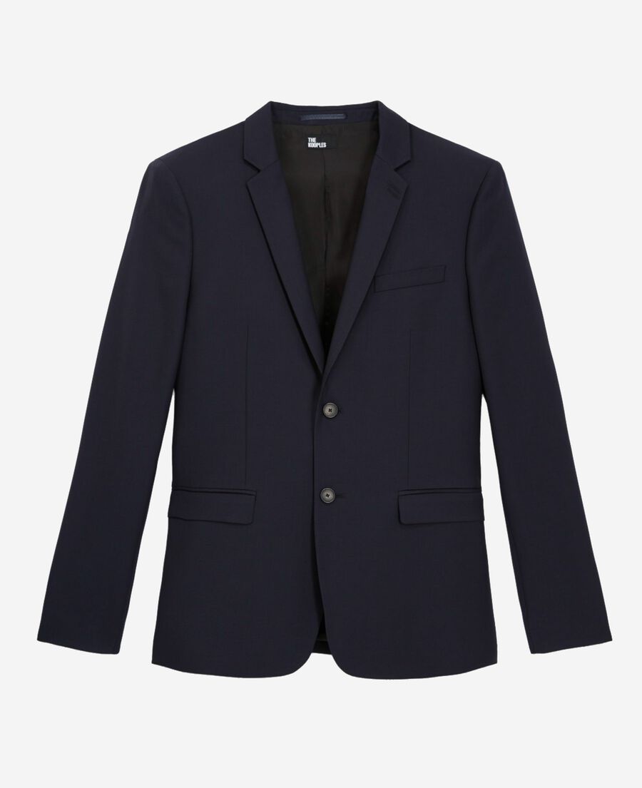 The Kooples HERREN DARK NAVY gerade geschnittene anzugjacke aus blauer wolle
