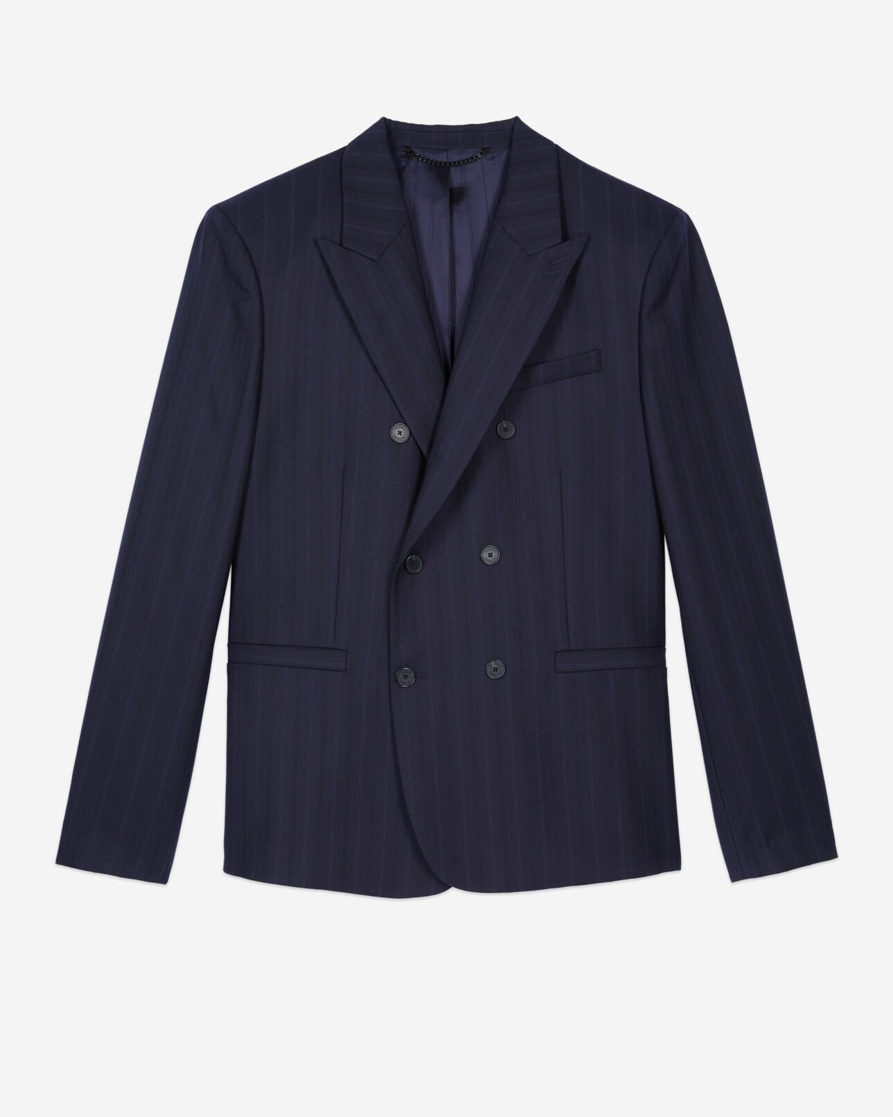 The Kooples MEN NAVY blue striped suit jacket
