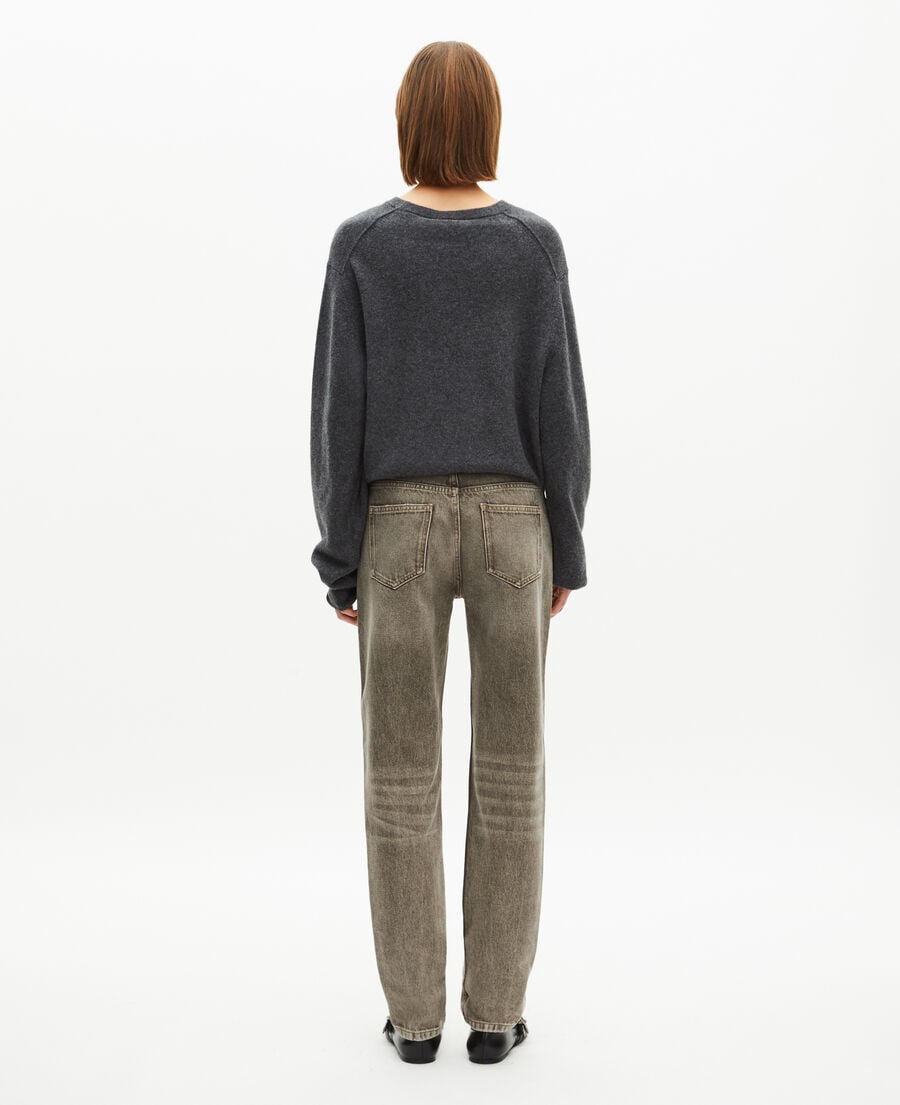 The Kooples F OLIVE wide-leg olive jeans