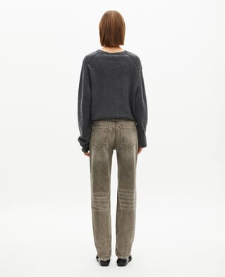 The Kooples F OLIVE wide-leg olive jeans