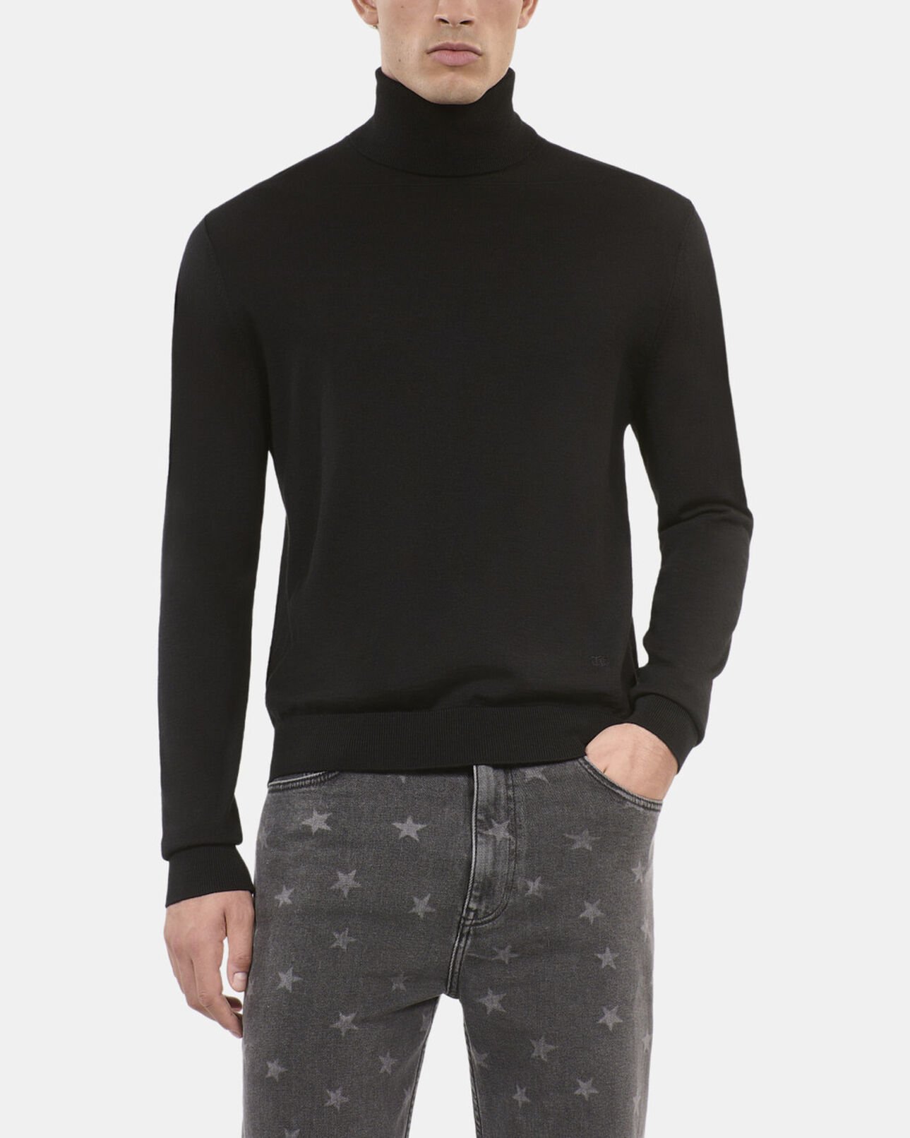 The Kooples HOMME BLACK pull en laine noire