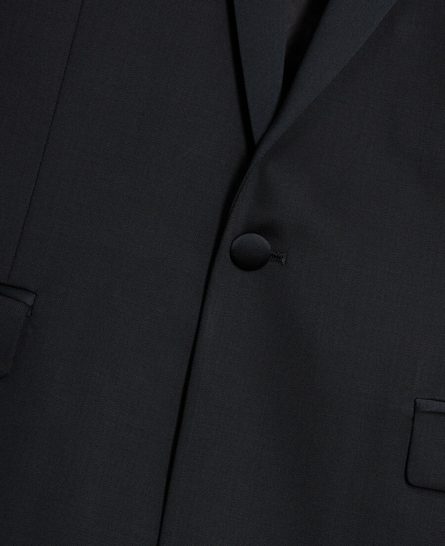 schwarze smokingjacke aus wolle