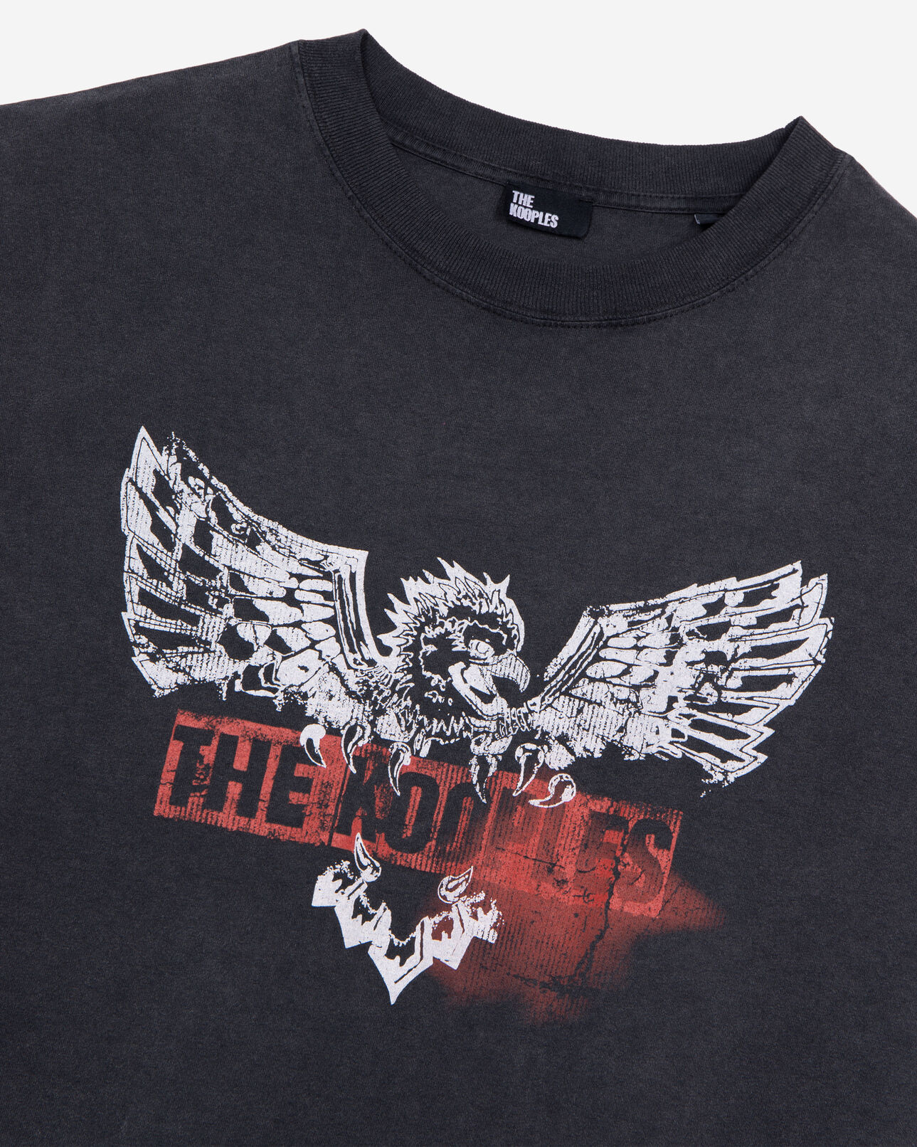 The Kooples HOMME BLACK WASHED t-shirt à sérigraphie noir