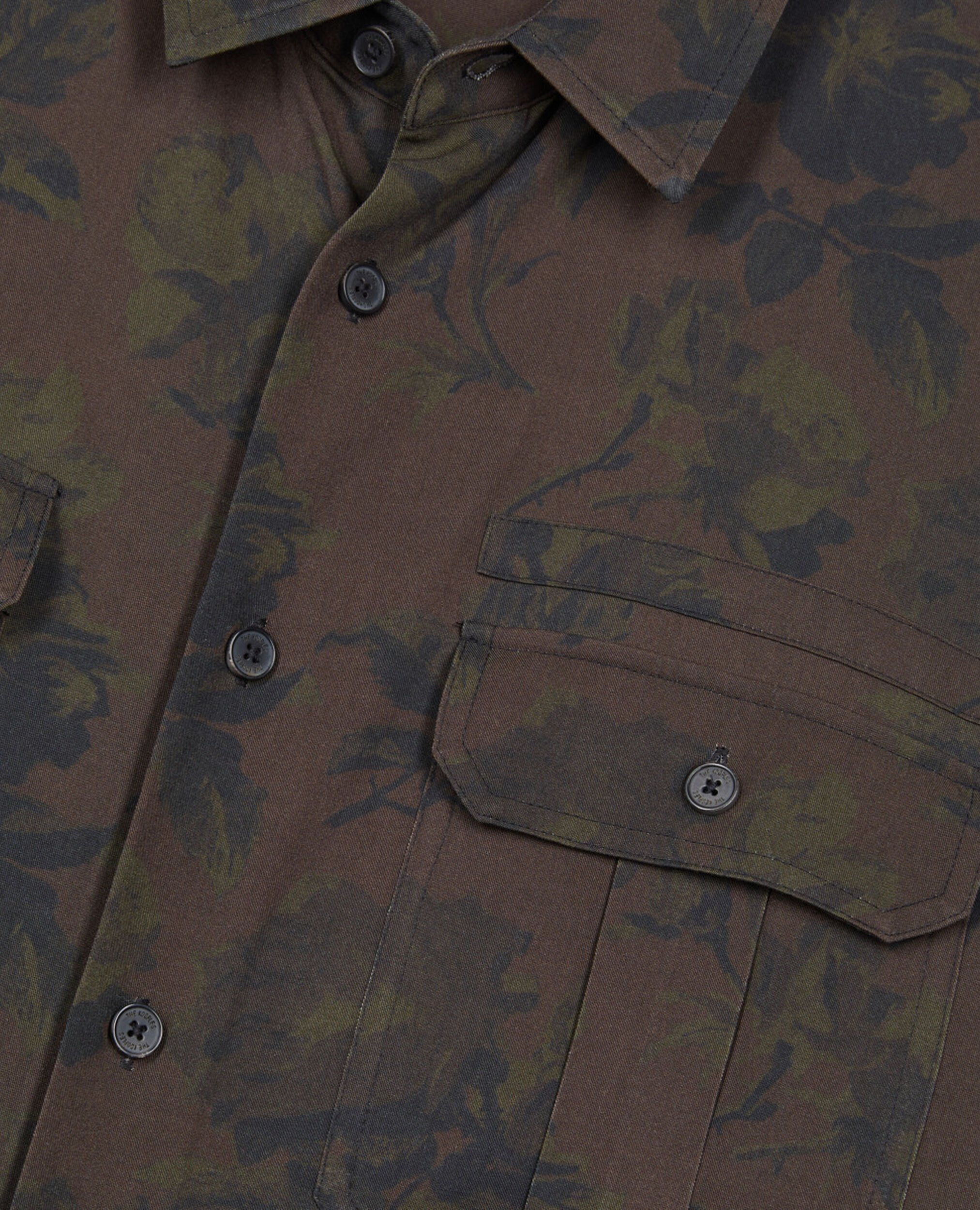 Floral print shirt, DARK BROWN, hi-res image number null