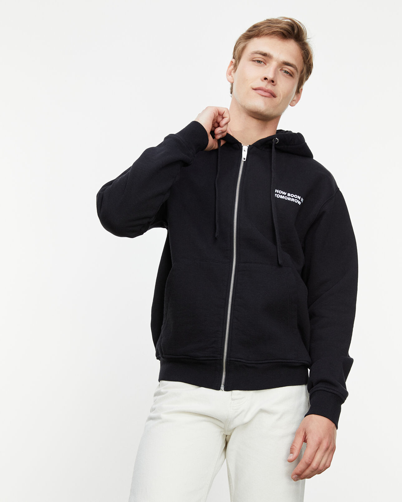The Kooples HOMBRE BLACK sudadera negra capucha logotipo pecho