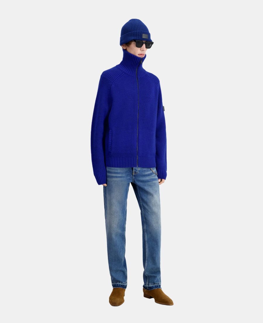 The Kooples HOMME ELECTRIC BLUE cardigan bleu avec zip