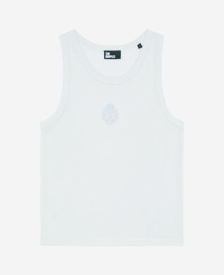 The Kooples F LIGHT BLUE tank top with light blue coat of arms