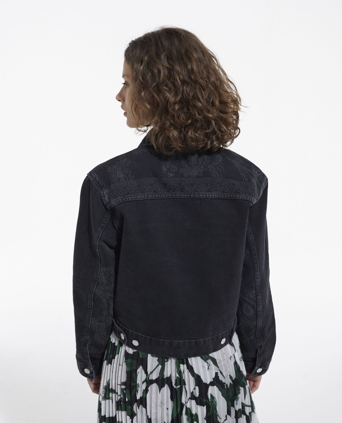 Faded black jean online jacket