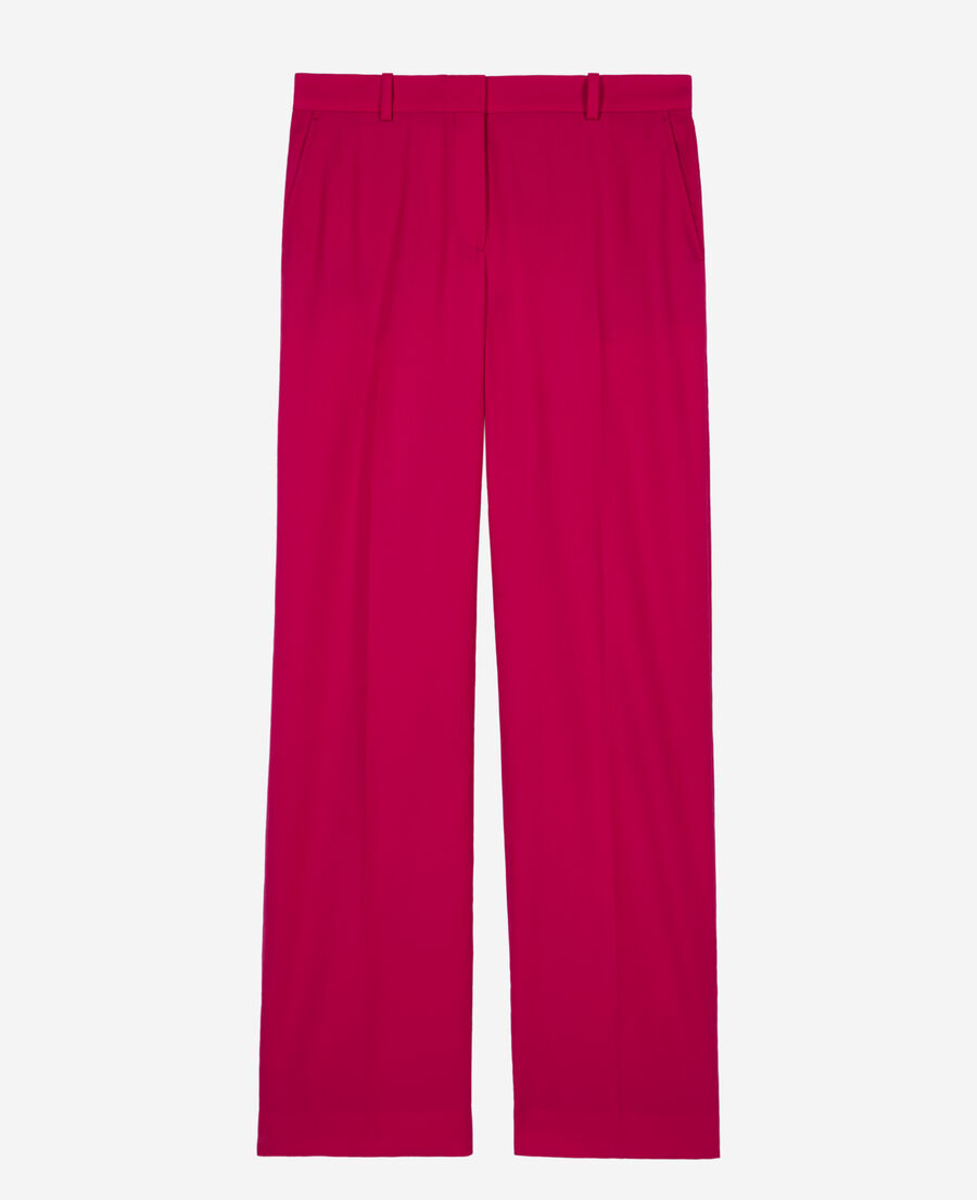 pantalon tailleur rouge en laine