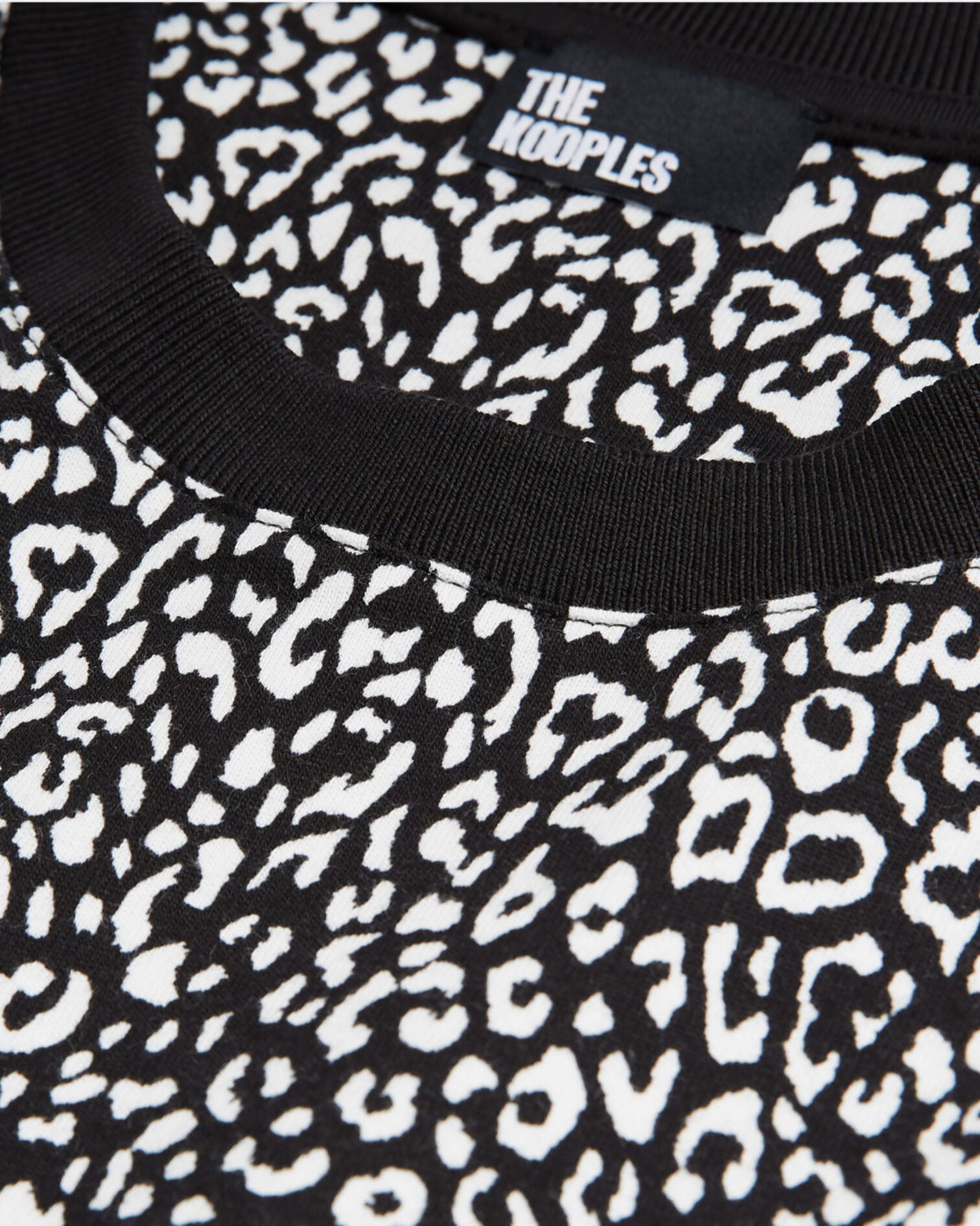 Black leopard print T-shirt, ECRU, hi-res image number null