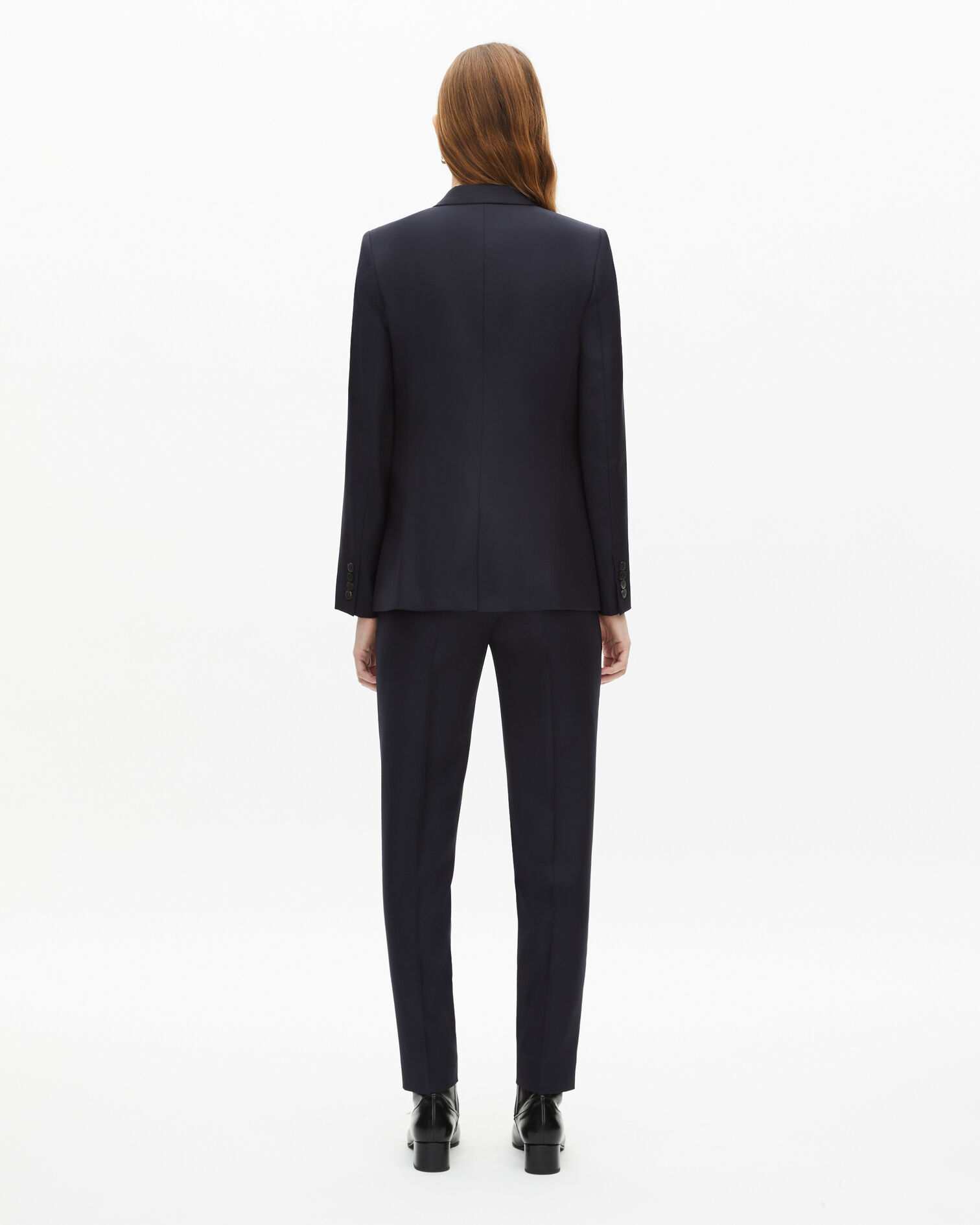 Marineblaue Slim-Fit-Anzugjacke aus Wolle, NAVY, hi-res image number null