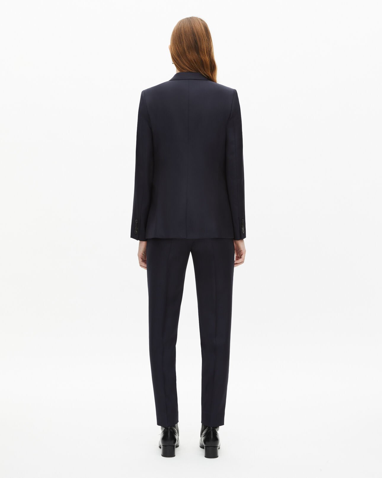 The Kooples WOMEN NAVY navy blue slim-fit wool suit jacket
