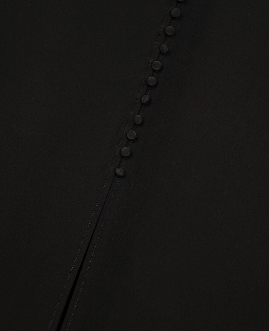 The Kooples WOMEN BLACK long skirt in black silk