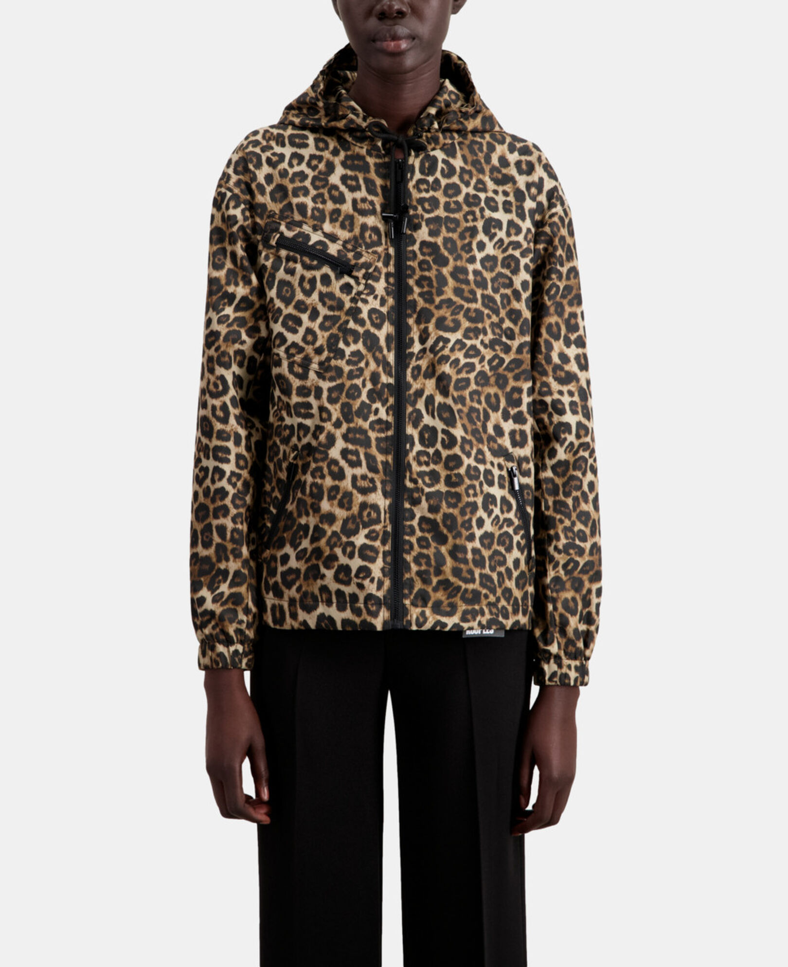 The Kooples FEMME LEOPARD blouson coupe-vent imprimé à capuche