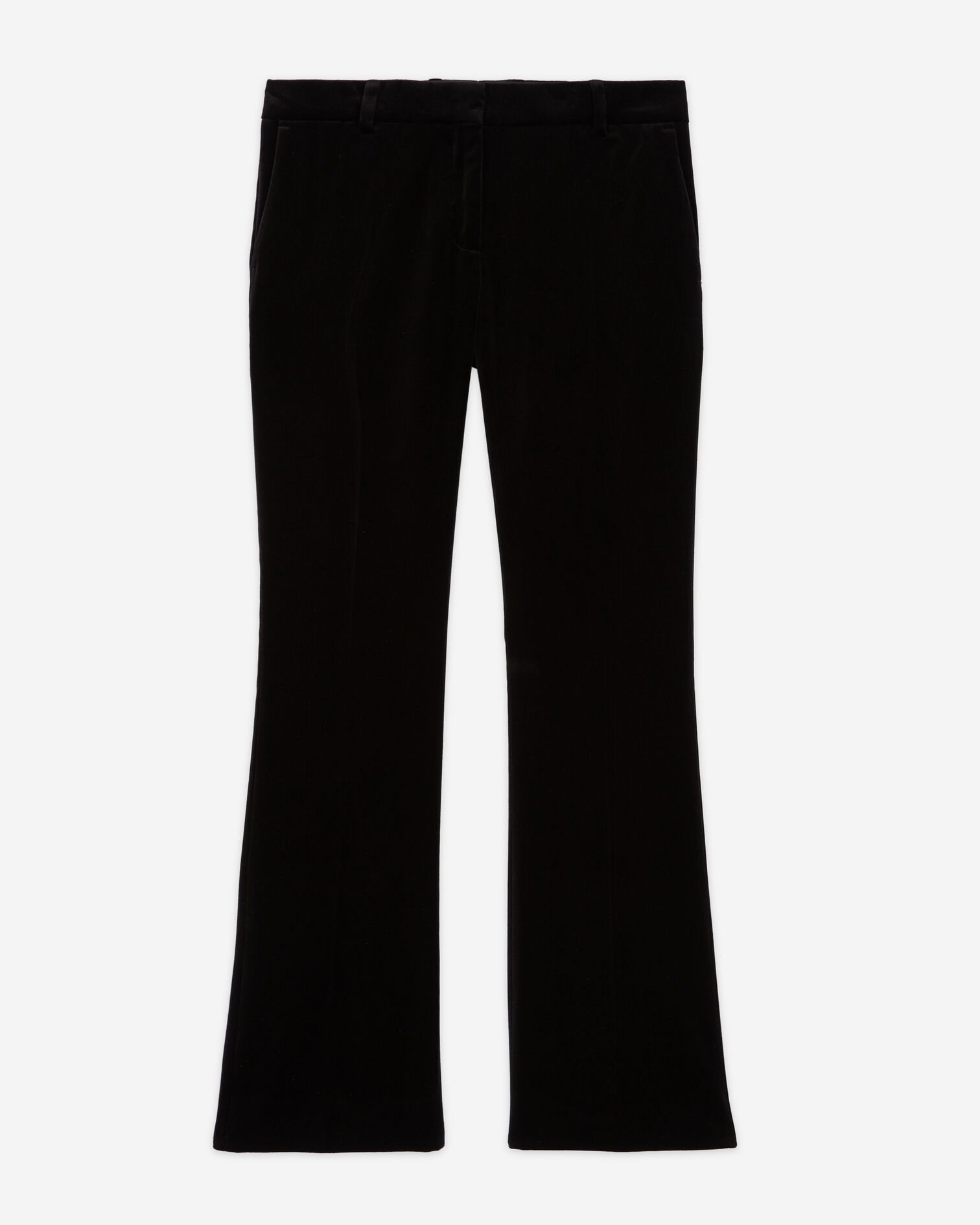 Black velvet flared suit pants, BLACK, hi-res image number null