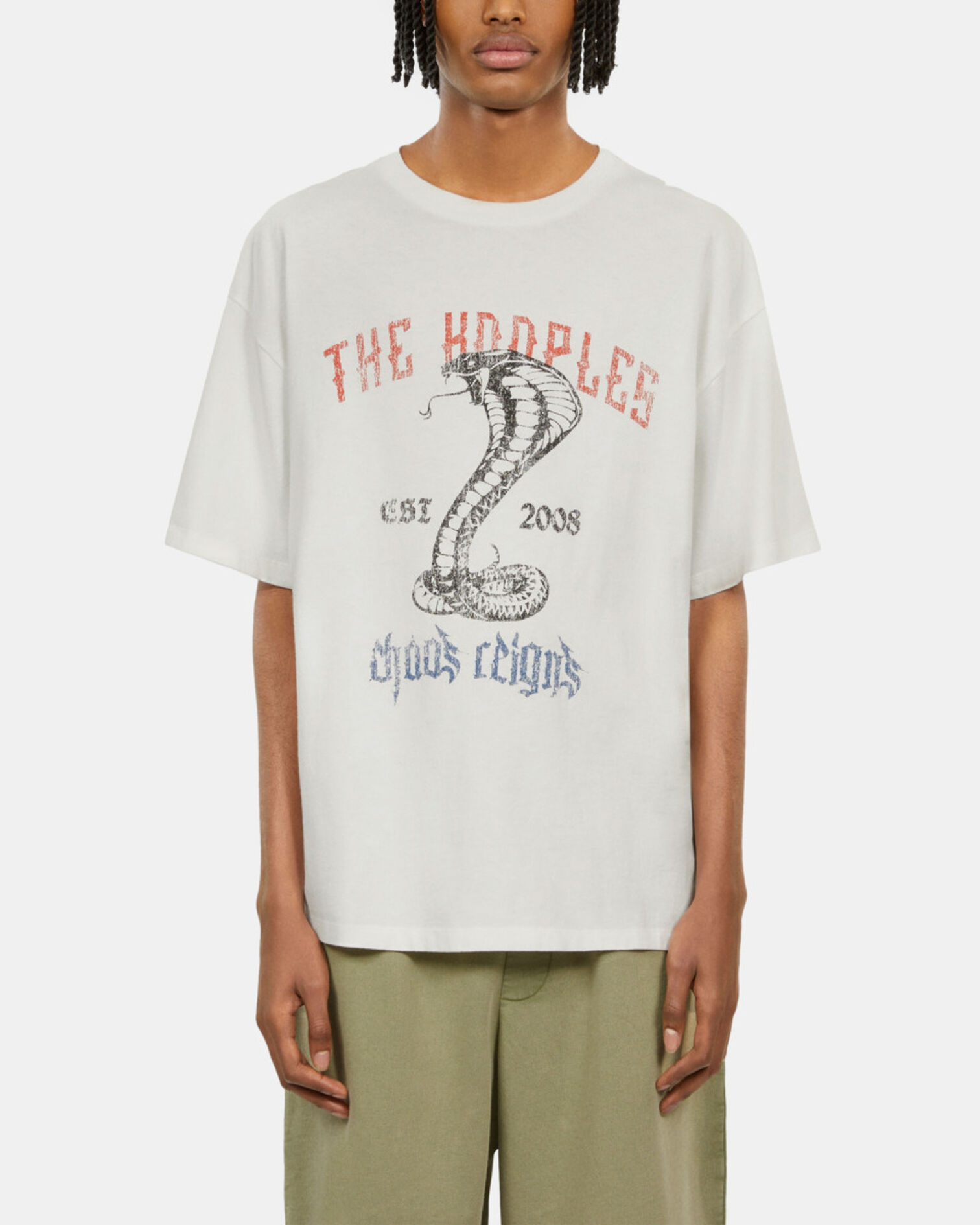 Ecru t-shirt with Chaos snake serigraphy, ECRU, hi-res image number null