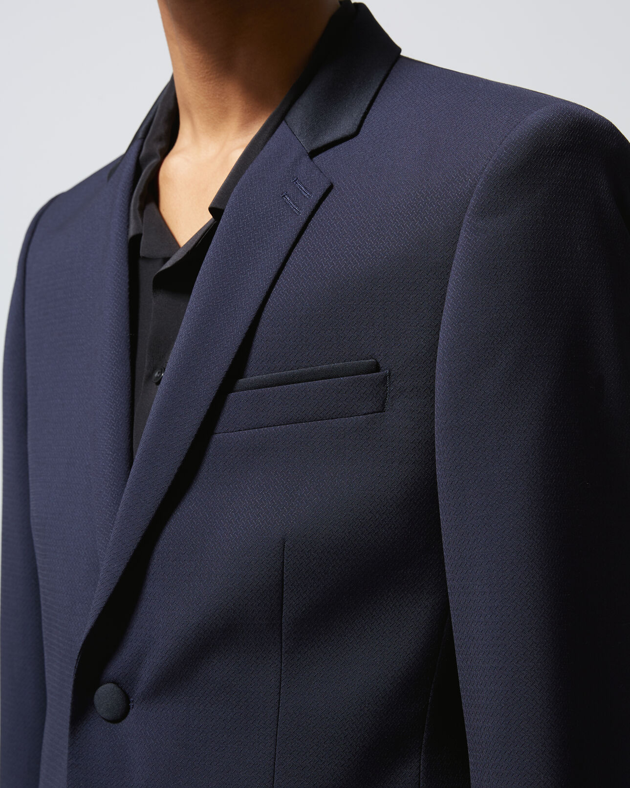 The Kooples MEN NAVY formal navy blue jacket with shawl lapel